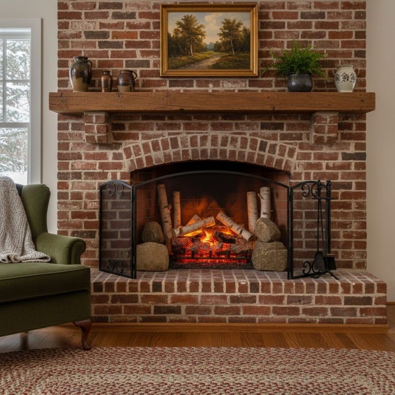 Brick Mantel Installation